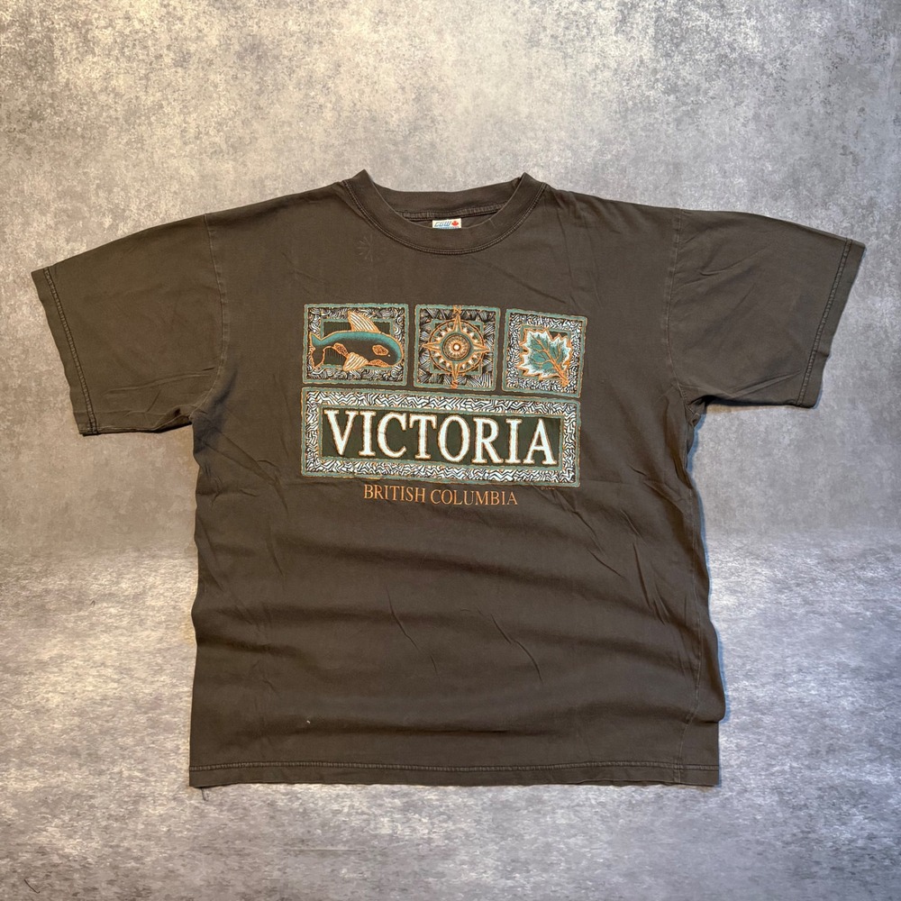Vintage‎ Victoria British Columbia Graphic T-Shirt Mens XL Gray Heavyweight